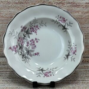 Favolina Karolina‎ Jarolina Poland 3879 Soup Bowl Silver Scalloped Floral 8